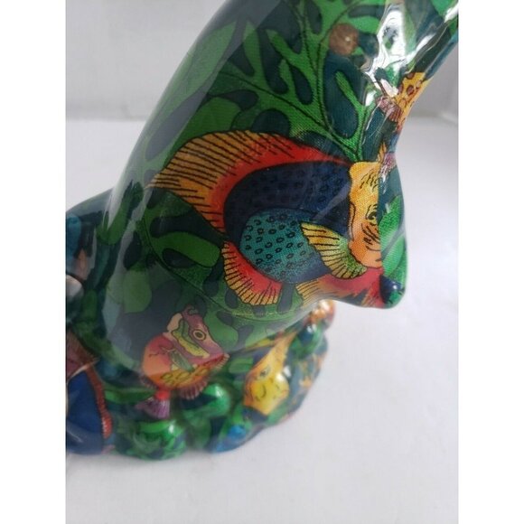 Paper mache original hand made Dolphin Glass dolphin - Picture 6 of 6